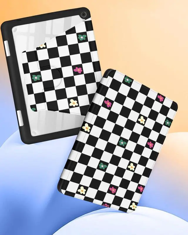 Alt view image 4 of 5 - Kidcube for Kindle Fire HD 10/10 Plus Tablet Case - 13th/11th Generation (2023/2021) 10.1" Women Girls Kids Cute Girly Unique Rotating Stand Pencil Holder Folio Cases for  Fire HD 10/10 Plus