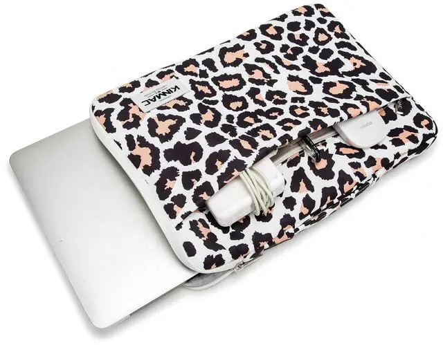 Alt view image 2 of 5 - Kinmac 360deg Protective Laptop Sleeve Case Bag Cover with Handle for MacBook Pro 16 inch,16 inch HP,Lenovo,Dell,ASUS,Acer Ultrabook and Business Laptop (Leopard-Pink)