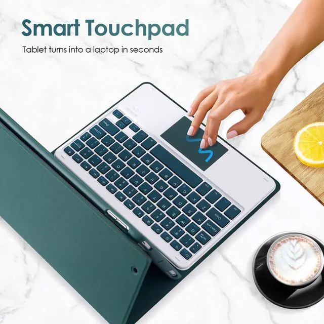 Alt view image 3 of 5 - LAMA Touchpad Keyboard Case for iPad 10.2" 9th 8th 7th Generation, iPad 9th Generation Case with Keyboard, Flip Stand Keyboard Case with Pencil Holder for iPad Air 10.5"(3rd Gen)/iPad Pro 10.5 in,DGN