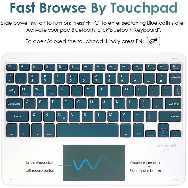 Alt view image 5 of 5 - LAMA Touchpad Keyboard Case for iPad 10.2" 9th 8th 7th Generation, iPad 9th Generation Case with Keyboard, Flip Stand Keyboard Case with Pencil Holder for iPad Air 10.5"(3rd Gen)/iPad Pro 10.5 in,DGN