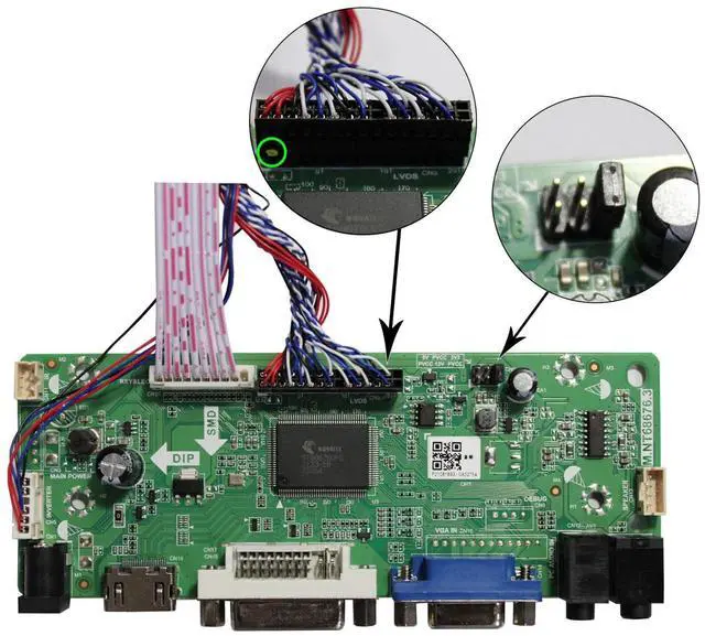 Alt view image 2 of 5 - HDMI LVDs Controller Board 40pin for 17.3" 14" 1600x900 LP173WD1 N173FGE-L23 B173RW01 LTN173KT01 LTN173KT02 B140RTN02 N140O6 B140RW02 N140FGE-L31 WLED LCD Screen