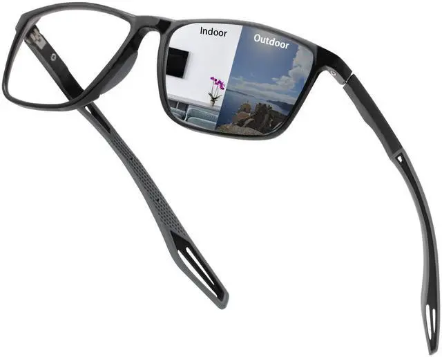 Main image of KISSOUL Photochromic Transition Glasses Far And Near Glasses Driving Glasses UV Blue Light Blocking Eyeglasses Men Women TR90