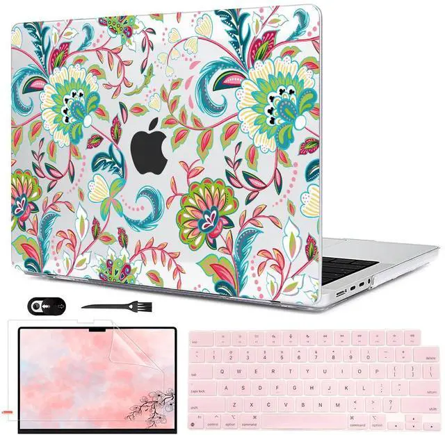 Main image of LCMOCICO for 2024 MacBook Pro 14 inch Case M4 2023 2022 2021 A3112 A3185 A3401 A2918 A2992 A2779 A2442, Pattern Plastic Hard Shell Case for MacBook Pro 14 M4 M3 M2 M1 Pro/Max Chip, Paisley Flowers