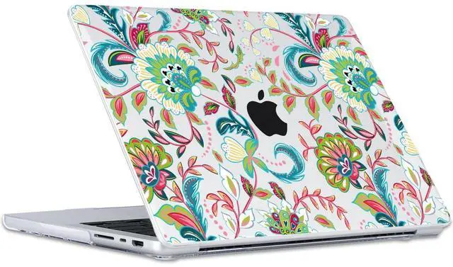 Alt view image 4 of 5 - LCMOCICO for 2024 MacBook Pro 14 inch Case M4 2023 2022 2021 A3112 A3185 A3401 A2918 A2992 A2779 A2442, Pattern Plastic Hard Shell Case for MacBook Pro 14 M4 M3 M2 M1 Pro/Max Chip, Paisley Flowers