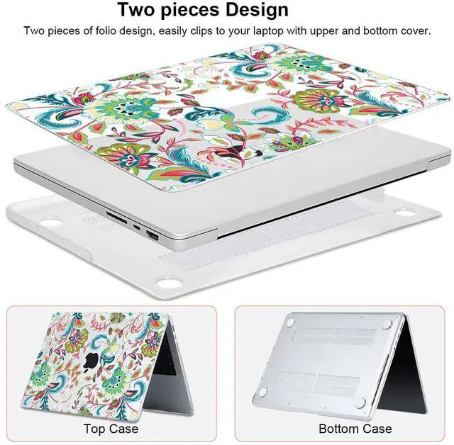 Alt view image 5 of 5 - LCMOCICO for 2024 MacBook Pro 14 inch Case M4 2023 2022 2021 A3112 A3185 A3401 A2918 A2992 A2779 A2442, Pattern Plastic Hard Shell Case for MacBook Pro 14 M4 M3 M2 M1 Pro/Max Chip, Paisley Flowers