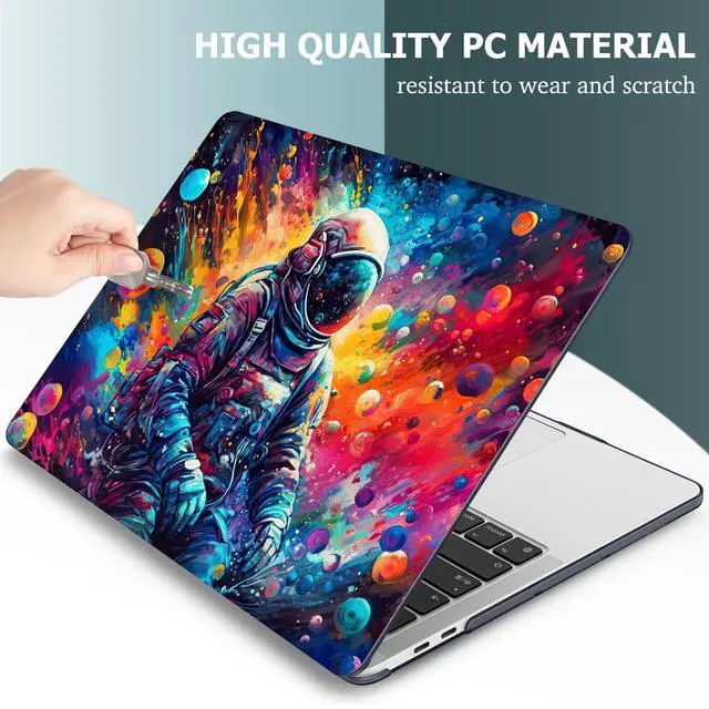 Alt view image 5 of 5 - Lepeoac Case for MacBook Pro 13 inch with/Without Touch Bar (2016-2022, M2 A2338 M1 A2289 A2251 A2159 A1989 A1706 A1708), Hard Shell + Keyboard Cover + Dust Plug, Astronaut