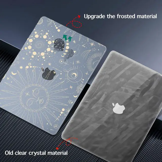 Alt view image 5 of 5 - Lepeoac for MacBook Air 15 inch Case 2023 2024 2025 Release A3241 M4 A3114 M3 A2941 M2 with Liquid Retina Display & Touch ID, Hard Shell with Screen Protector & Webcam Cover, Engraving Moon