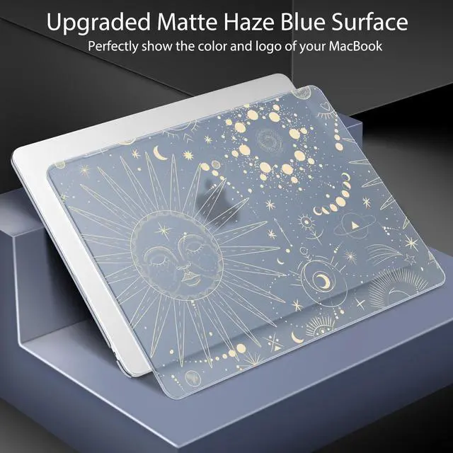 Alt view image 3 of 5 - Lepeoac for MacBook Air 15 inch Case 2023 2024 2025 Release A3241 M4 A3114 M3 A2941 M2 with Liquid Retina Display & Touch ID, Hard Shell with Screen Protector & Webcam Cover, Engraving Moon