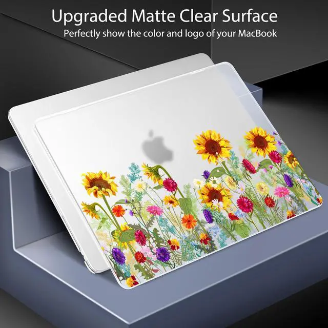 Alt view image 3 of 5 - Lepeoac for MacBook Air 15 inch Case 2023 2024 2025 Release A3241 M4 A3114 M3 A2941 M2 with Liquid Retina Display & Touch ID, Hard Shell with Screen Protector & Webcam Cover, Sunflowers