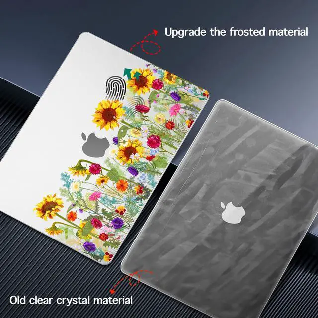 Alt view image 5 of 5 - Lepeoac for MacBook Air 15 inch Case 2023 2024 2025 Release A3241 M4 A3114 M3 A2941 M2 with Liquid Retina Display & Touch ID, Hard Shell with Screen Protector & Webcam Cover, Sunflowers