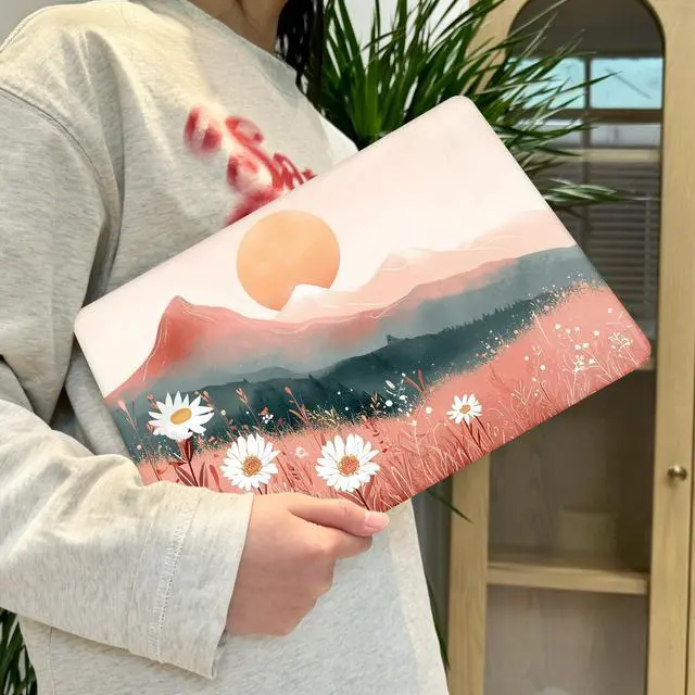 Alt view image 5 of 5 - Lepeoac Case for MacBook Air 15 Inch 2025 2024 2023 Release M4 A3241 M3 A3114 M2 A2941, Hard Shell with Screen Protector & Keyboard Cover, Compatible with Touch ID, Mountains