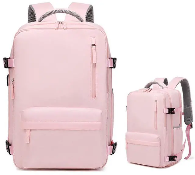 Main image of LydeLog Travel Backpack,Travel Laptop Backpack with USB Charging Port,Suitable for travel, business trips, outdoor etc (Light pink)