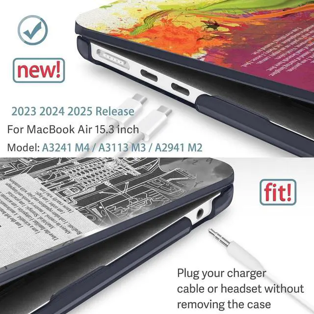 Alt view image 3 of 5 - May Chen Compatible with M4 MacBook Air 15 inch Case 2025 2024 2023 A3241 A3114 M3 A2941 M2 with Liquid Retina Display & Touch ID, Plastic Hard Shell with Keyboard Cover - Brain