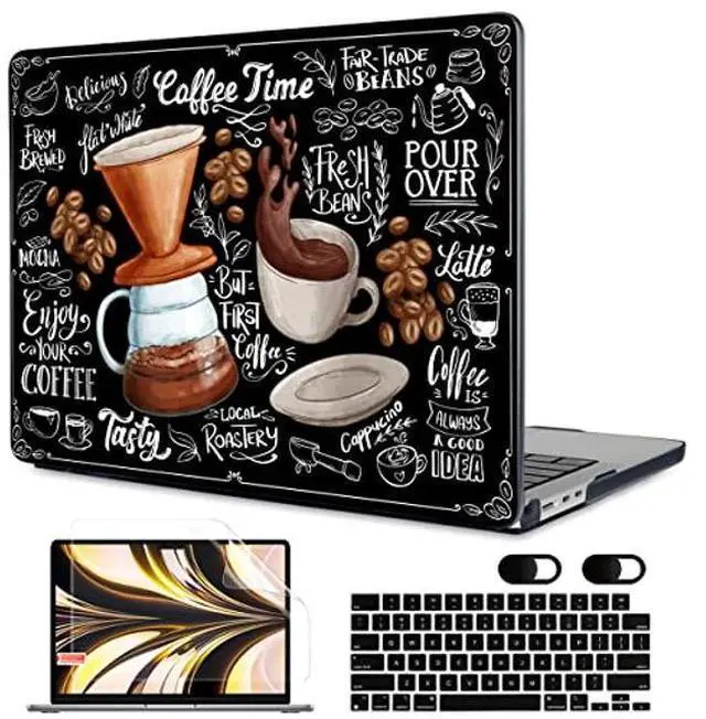 Main image of MEEgoodo Case for M4/M3/M2 MacBook Air 13.6 inch Case 2025 2024 2022, Fit Model A3240/A3113/A2681, Laptop Hard Shell with Keyboard Cover Compatible with MacBook Air 13 inch, Coffee