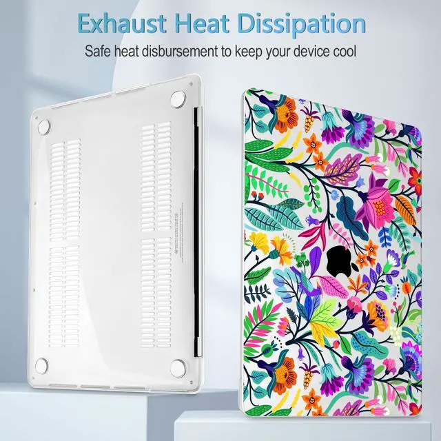 Alt view image 4 of 4 - Mektron for MacBook Pro 16 inch Cover A2141 2019 2020 Release with Retina Display & Touch bar & Touch ID, Bright-Coloured Flowers Hard Case Shell Keyboard Cover Screen Protector Dust Plug