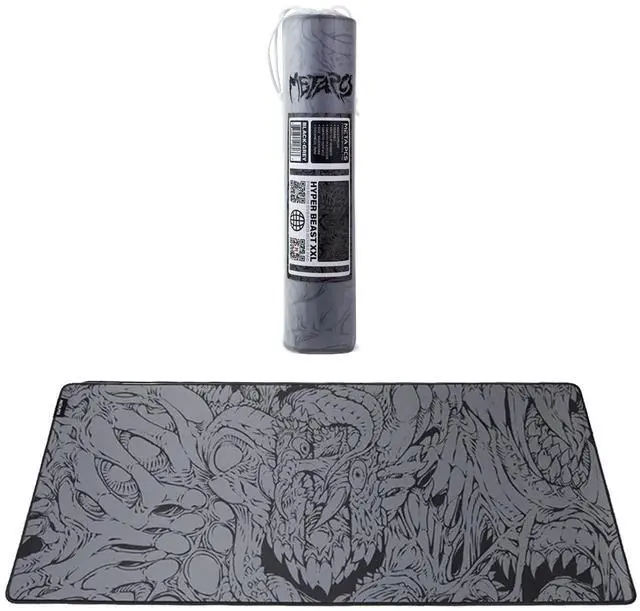 Alt view image 2 of 5 - META Pcs Hyperbeast Artwork Gaming Mouse Mat with Stitched Edges, Durable Non-Slip Natural Rubber Base, Waterproof Computer Keyboard Mat for Esports Pros, Gamer, Desktop, Office, Home, Black/Grey