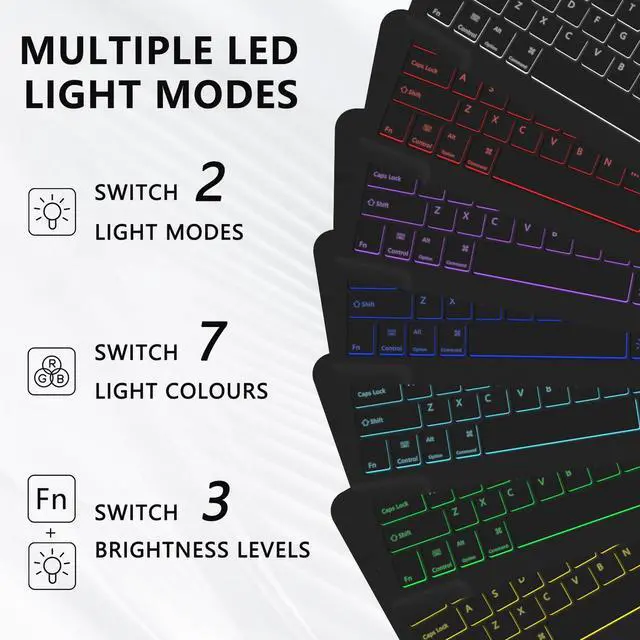 Alt view image 3 of 5 - Mewealth for iPad Air 11-inch (M3/M2-2025/2024) Case with Keyboard, Backlights LED Wireless Keyboard Cover with Pencil Holder for Air 10.9 Inch (5th/4th-2022/2020), Checkered Plaid Blue-Light Blue