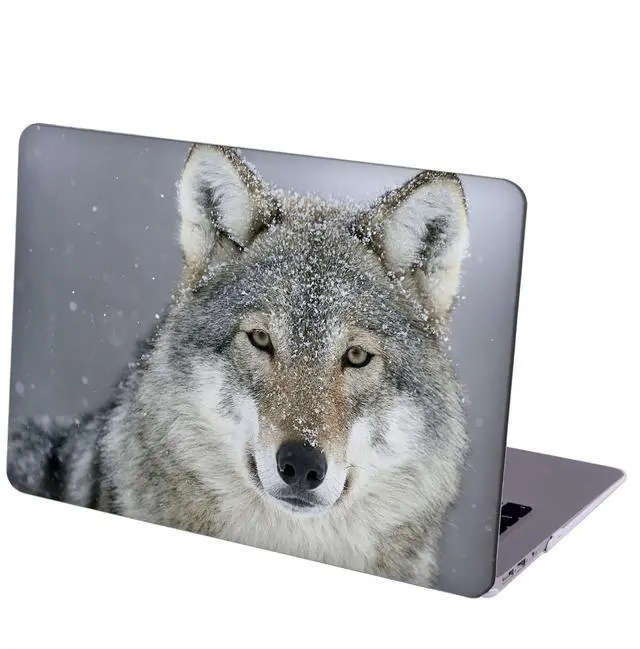 Main image of MINGDAO Case Compatible with MacBook Air 13 inch Retina Display with Touch ID, Hard Protective Shell with Keyboard Cover (M1 A2337 A2179 A1932, 2018 2019 2020 Release) - Predator Wolf Snow