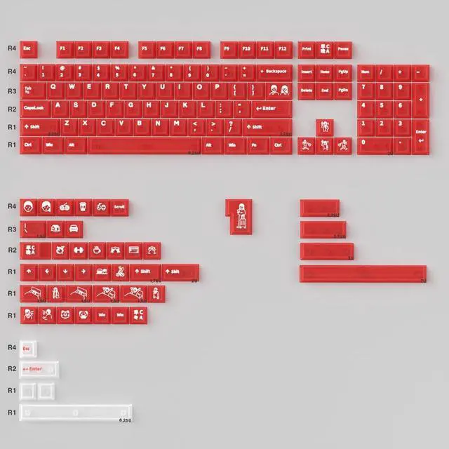 Alt view image 5 of 5 - Red Clear Keycaps - 151 Keys Transparent Cherry Profile Keyboard Keycaps Backlit Crystal PC Keycap Set Custom Key caps 75 Percent Shine Through Mechanical Keyboard