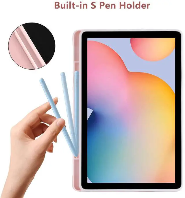 Alt view image 5 of 5 - Keyboard Case for Samsung Galaxy Tab S6 Lite 10.4 Inch 2022/2020, Galaxy Tab S6 Lite SM-P610/P613/P615/P619 Tablet Cover Case with Detachable Wireless Keyboard S Pen Holder, Pink