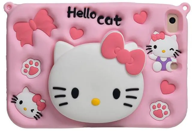 Alt view image 2 of 4 - Cartoon Case for iPad 10.9" 2022MONEHOYSY Cute Soft Silicone Kickstand [Drop Proof,Shock Proof,Anti Slip] Back Stand Cover Case for Kids Children Teens Girls Boys (Kitty-3)