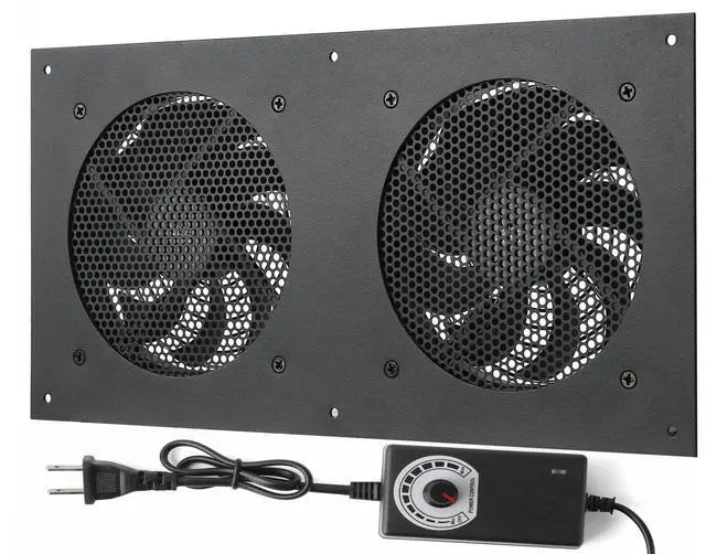 Main image of Nalle Quiet Cooling Fan System 12" with 10 Speed Control,Cabinets Fan for Home Theater AV Cabinets Plant House Pet Kennel Greenhouse Cooling- 2 Pack Fan Integration