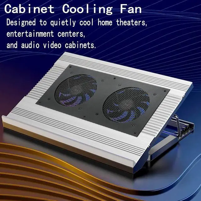 Alt view image 2 of 5 - Nalle Quiet Cooling Fan System 12" with 10 Speed Control,Cabinets Fan for Home Theater AV Cabinets Plant House Pet Kennel Greenhouse Cooling- 2 Pack Fan Integration