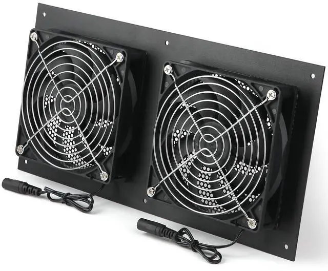 Alt view image 3 of 5 - Nalle Quiet Cooling Fan System 12" with 10 Speed Control,Cabinets Fan for Home Theater AV Cabinets Plant House Pet Kennel Greenhouse Cooling- 2 Pack Fan Integration