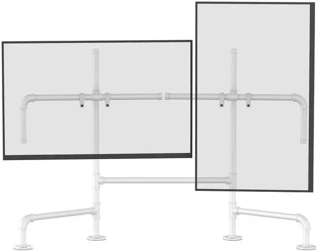 Alt view image 5 of 5 - Computer Monitor Arms, White Dual Monitor Stand for 2 Screens, Heavy Duty Fully Adjustable Steel Desk Mount for 13-30 Inch Screens, Ergonomic Office Stand with Cable Management