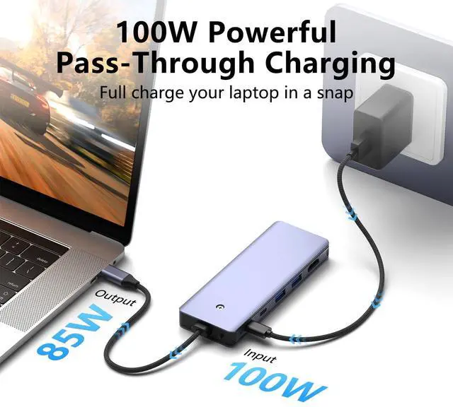 Alt view image 5 of 5 - USB C Hub M.2 NVMe SSD Enclosure, 6 in 1 USB C Hub Multiport Adapter Fits PCIe 3.0 NVMe M.2 SSD, with 4K/60Hz HDMI,10Gbps USB 3.1 Gen2(2 Ports),10Gbps USB-C,100W PD Compatible with MacBook Pro
