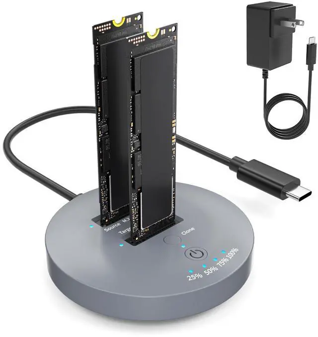 Main image of M.2 NVMe SSD Cloner Dock,10Gbps Dual-Bay NVMe to USB Enclosure,Supports Offline Clone,UASP,USB 3.2 Gen 2 SSD Enclosure Adapter,M.2 Docking Station for SSDs Size 2230/2242/2260/2280/22110,Support 2x8TB