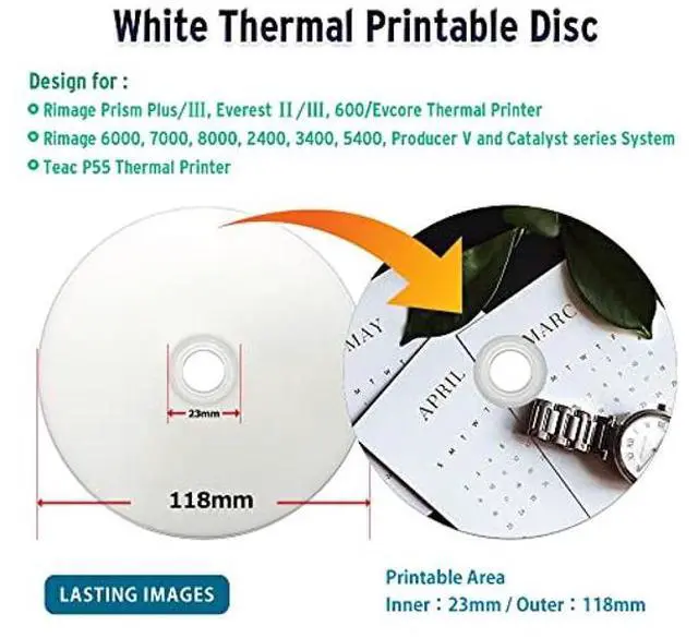 Alt view image 2 of 5 - PlexDisc DVD+R 4.7GB 16X White Thermal Hub Printable - 100 Disc Spindle (FFP) - 63C-415-BX