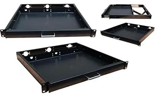 Alt view image 4 of 5 - RAISING ELECTRONICS 1U Rack Mount Sliding Keyboard Tray Cantilever for Server Data Network Rack