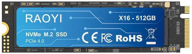 Main image of RAOYI 512GB NVMe Internal Solid State Drive M.2 2280 PCIe Gen4x4 SSD, Up to 5000MB/s, Configure SLC Cache, Storage and Memory Expansion for PS5 Laptop Desktop