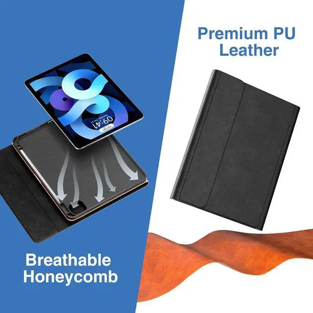 Alt view image 3 of 5 - Keyboard case for ipad Air 11 inch(M2 2024)/10.9 Inch Air 5th 4th Generation & iPad Pro 11 inch (1st/2nd/3rd/4th Gen)-Backlit Detachable Keyboard, Leather cover with upper easily Pencil Holder-(Black)