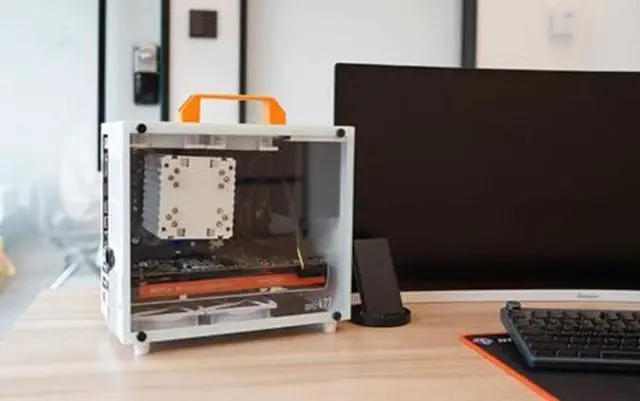 Alt view image 2 of 5 - SharGwa PC K77s Matx Case Small Compact Mini Tower Gaming PC Case Supports 28cm GPU 120 Water Cooling and ATX/SFX Power Supply (with Transparent Tempered Glass Side Panel)