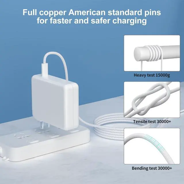 Alt view image 5 of 5 - MacBook Pro Charger 140W USB C Fast Charger Power Adapter with 6.6FT USB-C to Magnetic 3 Cable for Mac Book Pro 16 14 inch MacBook Air 15 13 inch 2021 2022 2023 2024 2025 M1 M2 M3 M4Original Quality