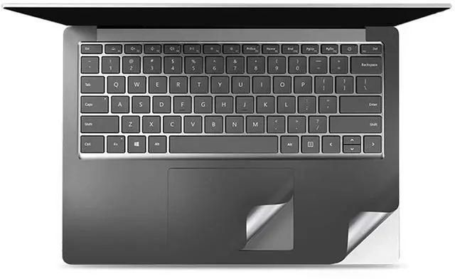 Alt view image 3 of 5 - XSKN Full Body Bubble Free Laptop Computer Vinyl Decal Sticker for Microsoft Surface Laptop 3 Microsoft Surface Laptop 4 5 (Surface Laptop 3&4&5 13.5 inch, Space Gray+Clear Keyboard Skin)