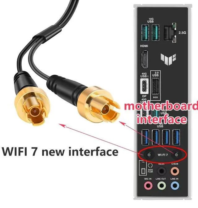 Alt view image 2 of 5 - WiFi 7 Gaming Motherboard Magnetic Base Replacement Antenna with New Interface for ASUS ROG Strix ASUS TUF/ROG Crosshair/Prime/ProArt Series WiFi 7 Gaming Motherboard, Slinkdsco