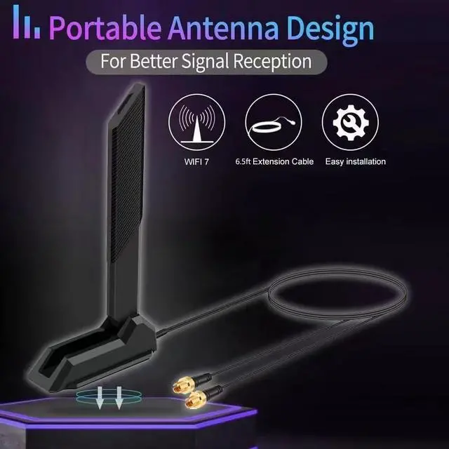 Alt view image 5 of 5 - WiFi 7 Gaming Motherboard Magnetic Base Replacement Antenna with New Interface for ASUS ROG Strix ASUS TUF/ROG Crosshair/Prime/ProArt Series WiFi 7 Gaming Motherboard, Slinkdsco
