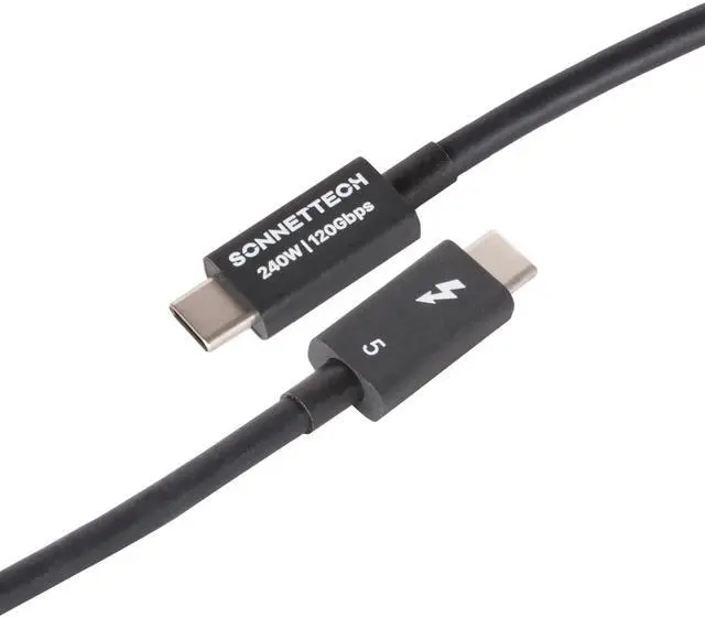 Main image of Sonnet Thunderbolt 5 Cable 3.3ft / 1m - Intel Certified, 80Gbps, 240W Charging, 8K Video, Compatible with Thunderbolt 3, Thunderbolt 4, USB4 and USB-C Devices