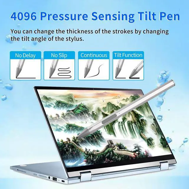 Alt view image 3 of 5 - Stylus Pen for ASUS Transformer/Mini/ASUS Zenbook Flip/Pro/ASUS Vivobook Flip/Pro/Duo/ASUS Notebook, Rechargeable MPP 2.0 Tilt Active Pen with 4096 Pressure Sensitivity, Palm Rejection,Silver