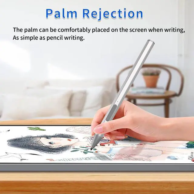 Alt view image 4 of 5 - Stylus Pen for ASUS Transformer/Mini/ASUS Zenbook Flip/Pro/ASUS Vivobook Flip/Pro/Duo/ASUS Notebook, Rechargeable MPP 2.0 Tilt Active Pen with 4096 Pressure Sensitivity, Palm Rejection,Silver