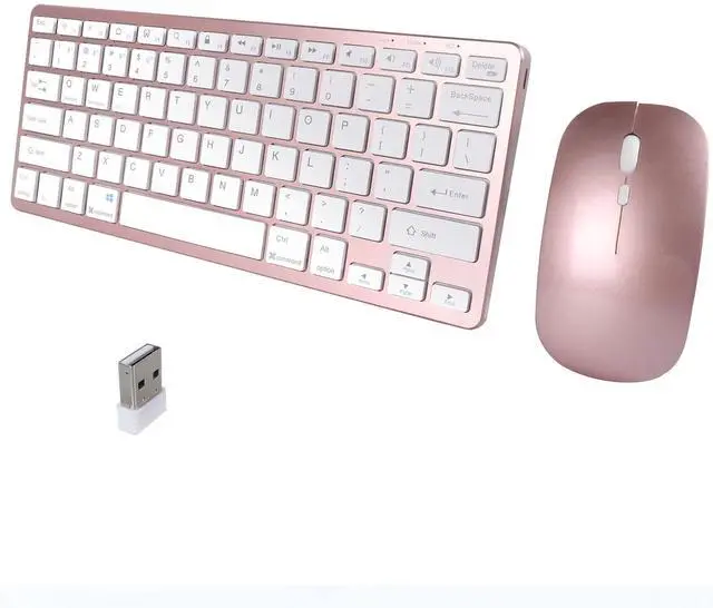 Main image of Wireless Bluetooth Keyboard and Mouse Combo  Rechargeable, Quiet Operation, 3-Device Switching  Perfect for Home Office, Gaming, and Travel,Compatible with Windows, Mac, Android (Rose Gold)