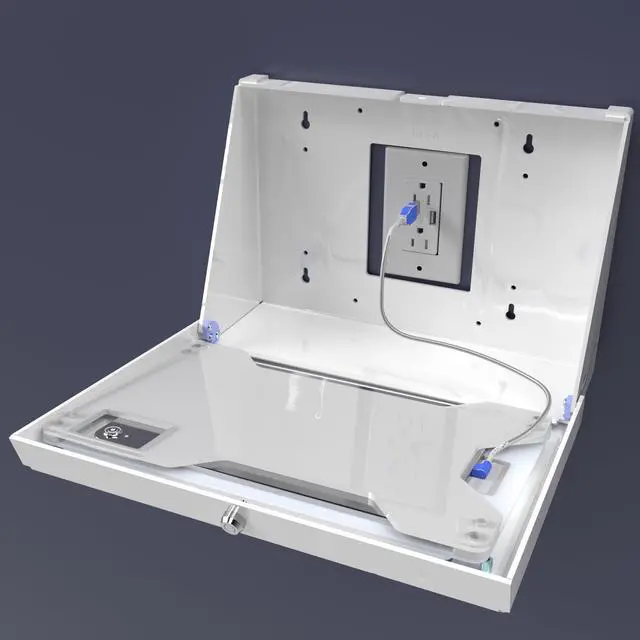 Alt view image 5 of 5 - TABcare Easy Wall Mount Security Tablet Kiosk for iPad 10 10.9", iPad 11" 2025 Designed for Integration of USB Hub, Printer, CC Reader & All Your Peripherals (Black)