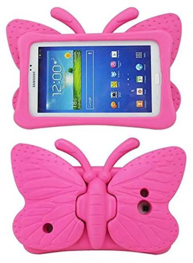 Main image of Tading Kids Case for Samsung Galaxy Tab 4/3/3 Lite 7.0 inch Tablet, Lightweight Shockproof EVA Foam Super Protection Stand Cover for SM T230 P3200 T110 (Not Fit Samsung Galaxy Tab 3/4 10.1") -Hot Pink