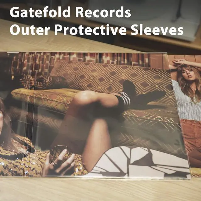 Alt view image 2 of 5 - TAKMORK Gatefold Record Albums Outer Sleeves: Plastic Record Sleeves for 12-inch Vinyl Storage 3 Mil Thick Clear Album Cover Protectors, 50pcs