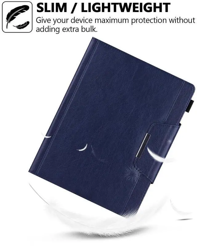 Alt view image 5 of 5 - Folio Case for iPad Air 11" M3 M2, Air 10.9", iPad Pro 11 2018-2022 - Techcircle PU Leather Stand Soft TPU Back Magnetic Smart Cover with Pencil Holder + Card Slots + Front Pocket, Navy