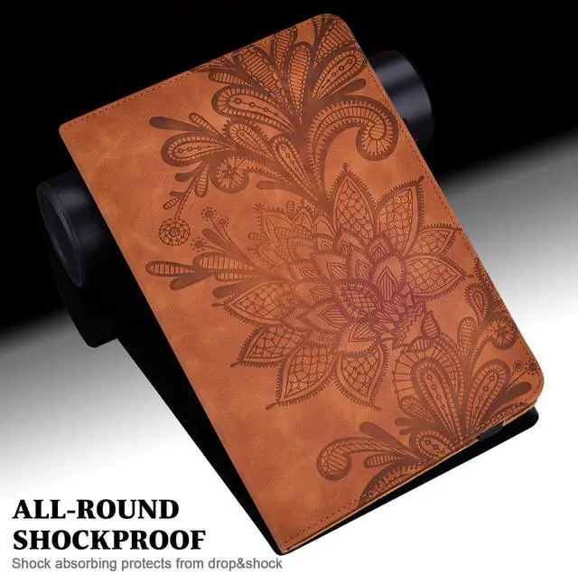 Alt view image 3 of 5 - VODEFOX Case for 7" Kindle Paperwhite 12th Generation 2024 and Kindle Colorsoft Signature Edition 2024, Floral PU Leather Cover with Auto Wake/Sleep for Kindle Paperwhite 2024 - Brown