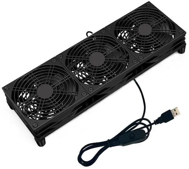 Main image of VTRETU Router Cooling Fan for Computer Cooler Audio Video Network Cabinet Server Cooling Project Equipment and Workstation DC 5V USB Power 120mm 360mm Fan with Switch
